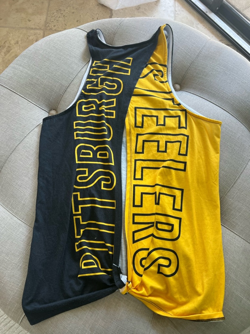 NFL Pittsburgh Steelers Team Apparel Black and Gold Sleeveless Tank Top